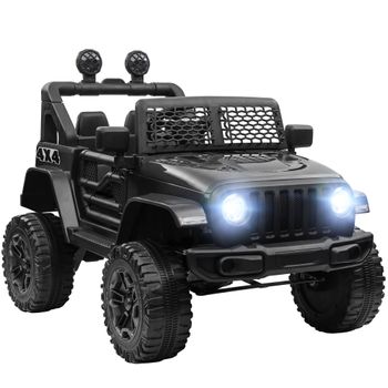 HOMCOM Coche Eléctrico para Niños de +3 Años Vehículo Todoterreno de Batería 12V con Control Remoto 100x65x72 cm Negro