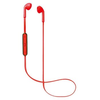 Auriculares Nevir NVR-961BE inalámbricos Bluetooth con micrófono y control digital rojos