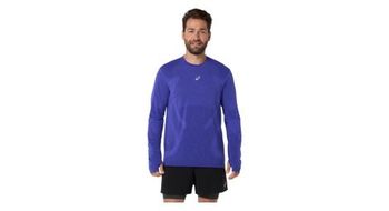Camiseta de manga larga asics road seamless violeta para hombre