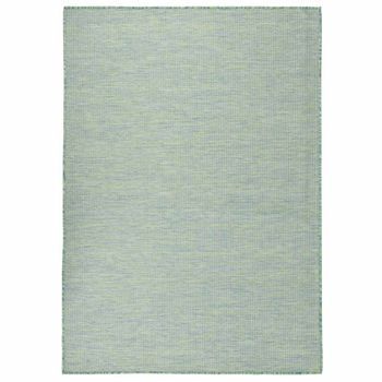 Alfombra De Exterior De Tejido Plano Turquesa 200x280 Cm Vidaxl