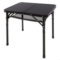 mesa plegable camping maletin ajustable 27-56 cm antideslizante 45x7x30 cm negra