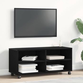 Vidaxl Gabinete De Tv 90 X 35 X 40.5 Cm Negro Madera De Ingeniería