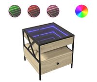 mesa de cafe - mesa de centro con infinity led roble sonoma 50x50x51 cm