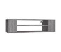 mueble de tv colgante madera contrachapada gris 100x30x265 cm