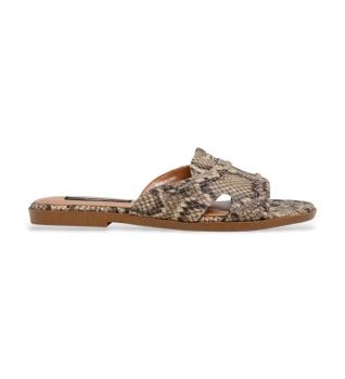 Pepe Jeans para mujer. PLS900018 Sandalias Dyana Snake beige (36), Plano, 1 a 3cm, Ninguno, Casual, Animal print