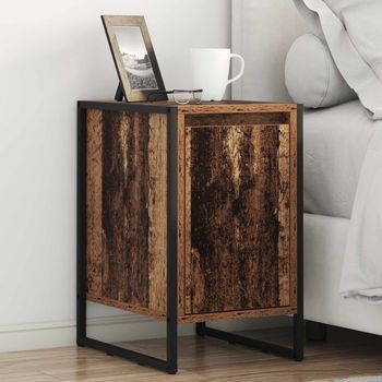 Mesa De Noche (pack De 2) - Dormitorio - Madera Contrachapada - Madera Vieja (39.5x30x50cm)