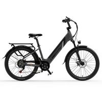 bicicleta electrica urbana lankeleisi es500pro bateria de 48 v y 145 ah neumaticos de 24 velocidad maxima de 32 kmh gris
