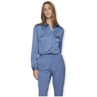 vila blusa noos shirt ellette satin - coronet blue para mujer