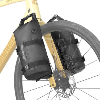 Bolsa para Horquilla Delantera de Bicicleta Rhinowalk, Impermeable, 4L/7L, de Liberación Rápida, con Base de Montaje, para Ciclismo y Bikepacking