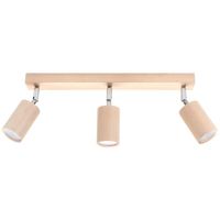 regleta orel 3 luces madera natural