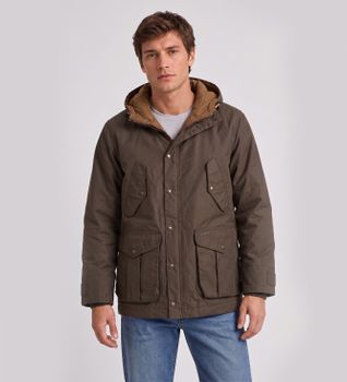 Filson para hombre. FMCPS0205 Parka Waxed Mountain marrón verdoso (M), Casual, Algodón, Outdoor