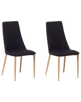 Conjunto de 2 sillas de comedor  tela negro