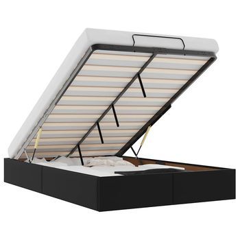 Estructura De Cama Otomana Sin Colchón Negro 120x200 Cm Vidaxl