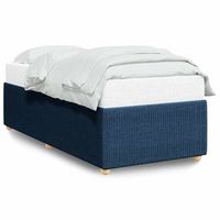 cama individual  cama de adulto  estructura de cama sin colchon tela azul 80x200 cm