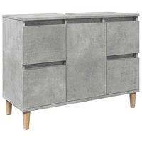 armario de lavabo  gabinete de lavabo madera contrachapada gris hormigon 80x33x60cm