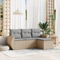 conjunto de sofas jardin con cojines 4 uds  mueble jardin mesa y sillas ratan sintetico beige cfw536765