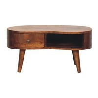 mesa de centro wave de madera maciza muebles artesanales mini castano