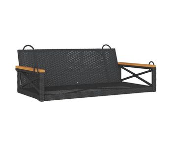 Vidaxl banco columpio de ratán sintético negro 109x62x40 cm