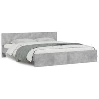 cama matrimonial  cama para adultos  estructura de cama con cabecero gris hormigon 180x200 cm