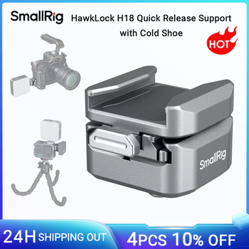 SmallRig HawkLock H18 Soporte de liberación rápida con zapata fría para luz LED Wideo, accesorios para cámara con micrófono -4500