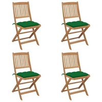 sillas de jardan plegables 4 uds y cojines madera maciza acacia vidaxl