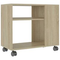 mesa auxiliar  mesita auxiliar  mesa de cafe de madera contrachapada color roble 70x35x55 cm
