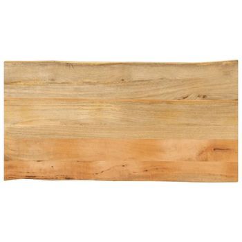 Tablero De Mesa Borde Natural Madera Maciza Mango 110x60x2,5 Cm Vidaxl