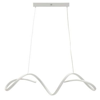Lámpara De Araña Led De Metal Blanco Con 3 Luces Cm 80x20x120
