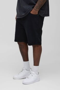 Pantalón Corto Plus Vaquero Pitillo Elástico, Negro
