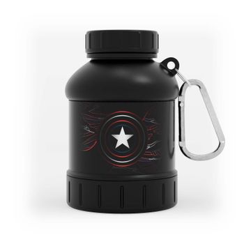 Envase con llavero para proteína de Myprotein - Capitán América - Negro