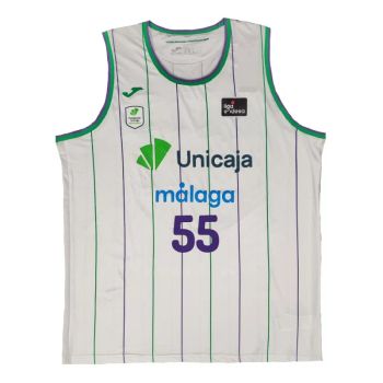Camiseta Kendrick Perry Unicaja Malaga blanca segunda equipación Liga Endesa 2025 Joma