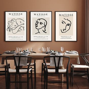 Set de 3 cuadros 192, marco negro, 50x70 cm