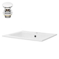 lavabo cuadrado 45x225x42 cm ceramica blanca ml-design