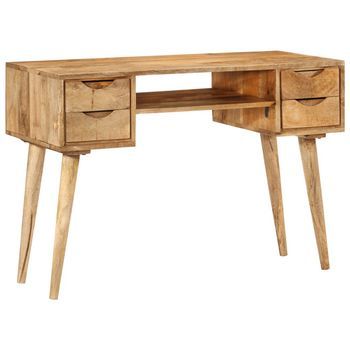 Escritorio Con Cajones Madera Maciza De Mango 110x47x76 Cm Vidaxl