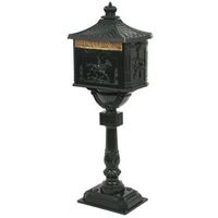 buzon de pedestal de aluminio estilo vintage inoxidable verde vidaxl