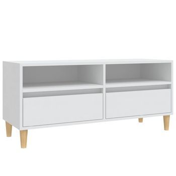 Mueble Para Tv Madera Contrachapada Blanco 100x34,5x44,5 Cm Vidaxl