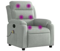 vidaxl sillon reclinable de masaje terciopelo gris claro