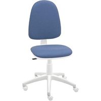 silla de escritorio torino blanca - tapizado azul claro