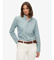 superdry para mujer w4010565a camisa slim oxford turquesa xl casual verde algodon clasico manga larga