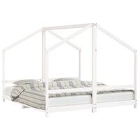 cama individual  estructura de cama para ninos madera pino blanco 2x90x200 cm