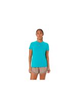 camiseta de running asics road seamless mujer aqua
