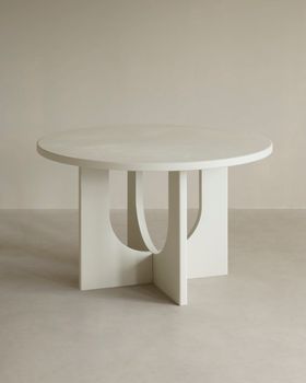Mesa de comedor redonda de microcemento 160x75cm