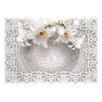papel pintado 3d - lilies and ornaments 150x105 cm