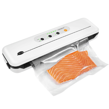 Aigostar Doreen 30LYD - Envasadora al vacío para alimentos secos y húmedos, con cortador de bolsas, piloto indicador luminoso. Incluye bolsas y tubo para botes.