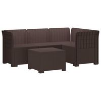 sofa de jardin para 4 personas con diseno de rattan pp marron vidaxl