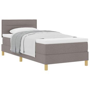 Cama Tipo Box Spring Con Cojín Manual Taupé 80 X 200 Cm Tela Vidaxl