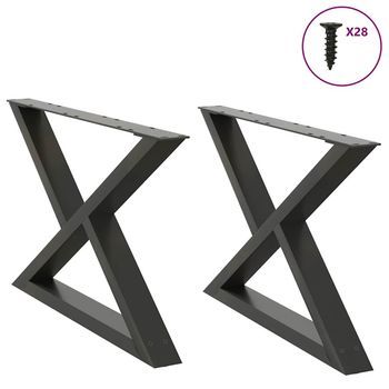 Patas Para Mesa De Centro (2 Unidades), Antracita, 70 X (42-43,3) Cm, Acero Vidaxl