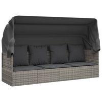 sofa tumbona de jardin  sofa de exterior con toldo cojines ratan sintetico gris