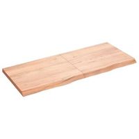 tablero mesa madera roble tratada marron claro 120x50x2-4 cm vidaxl