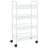 carrito de cocinarestanteria de cocina carrito de servir 4 niveles hierro blanco 46x26x85 cm